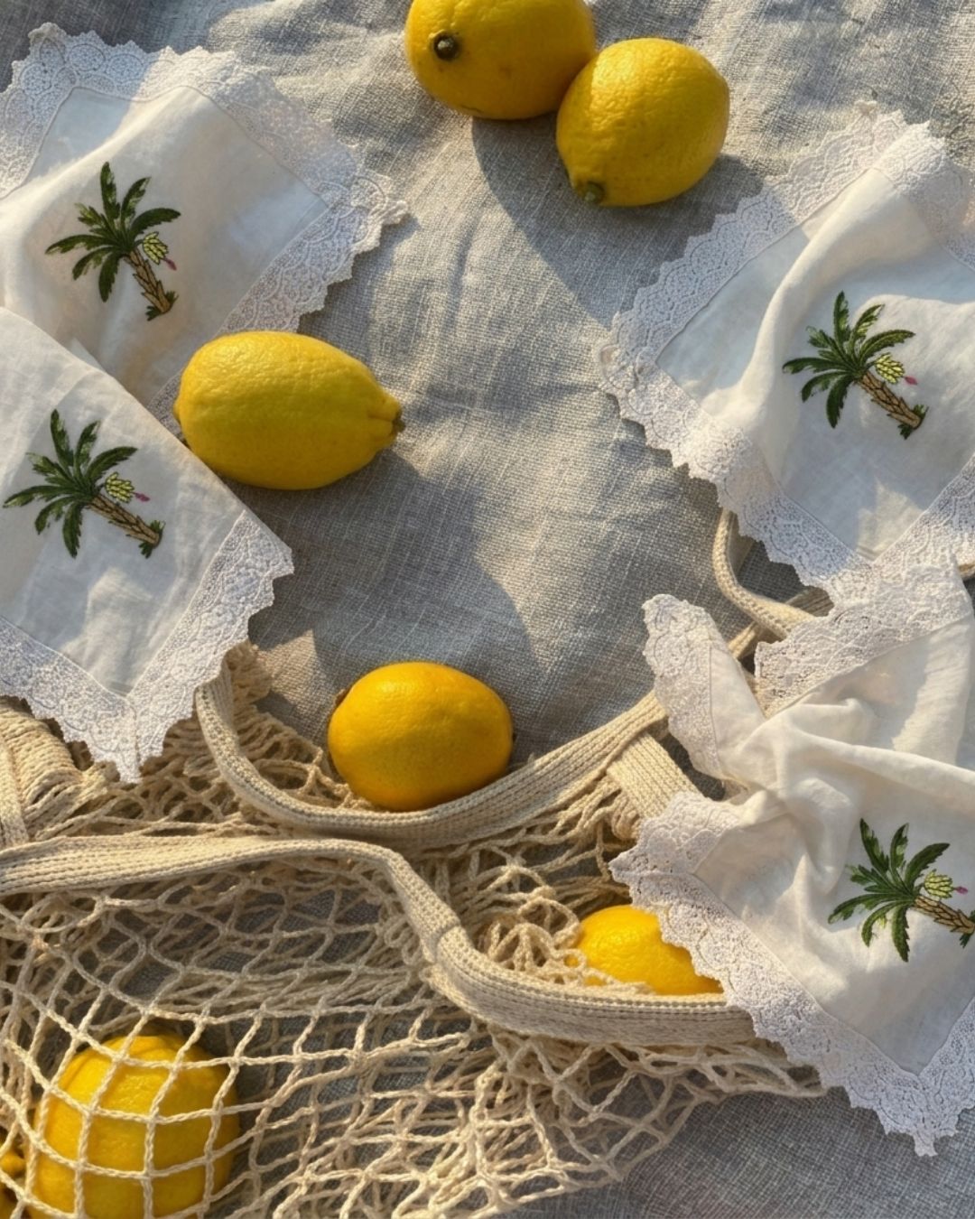 Loom & Leaf Embroidered Lace Napkins (set of 4)