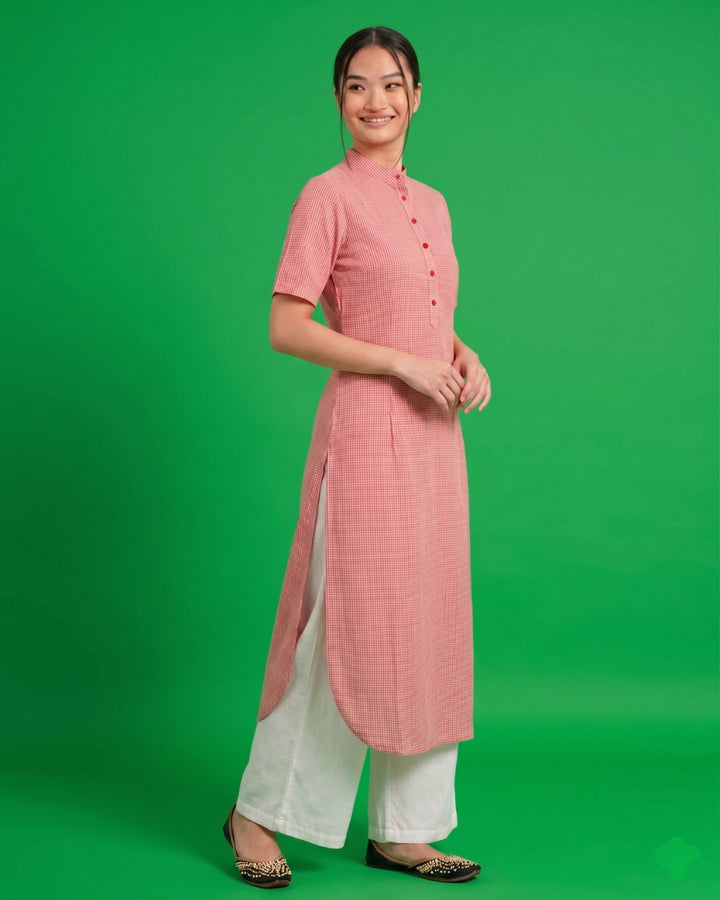 Rose Milk Ice Cream Cotton Kurta