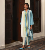 Raass Striped Flawless Handwoven Cotton Kurta with Pant Set