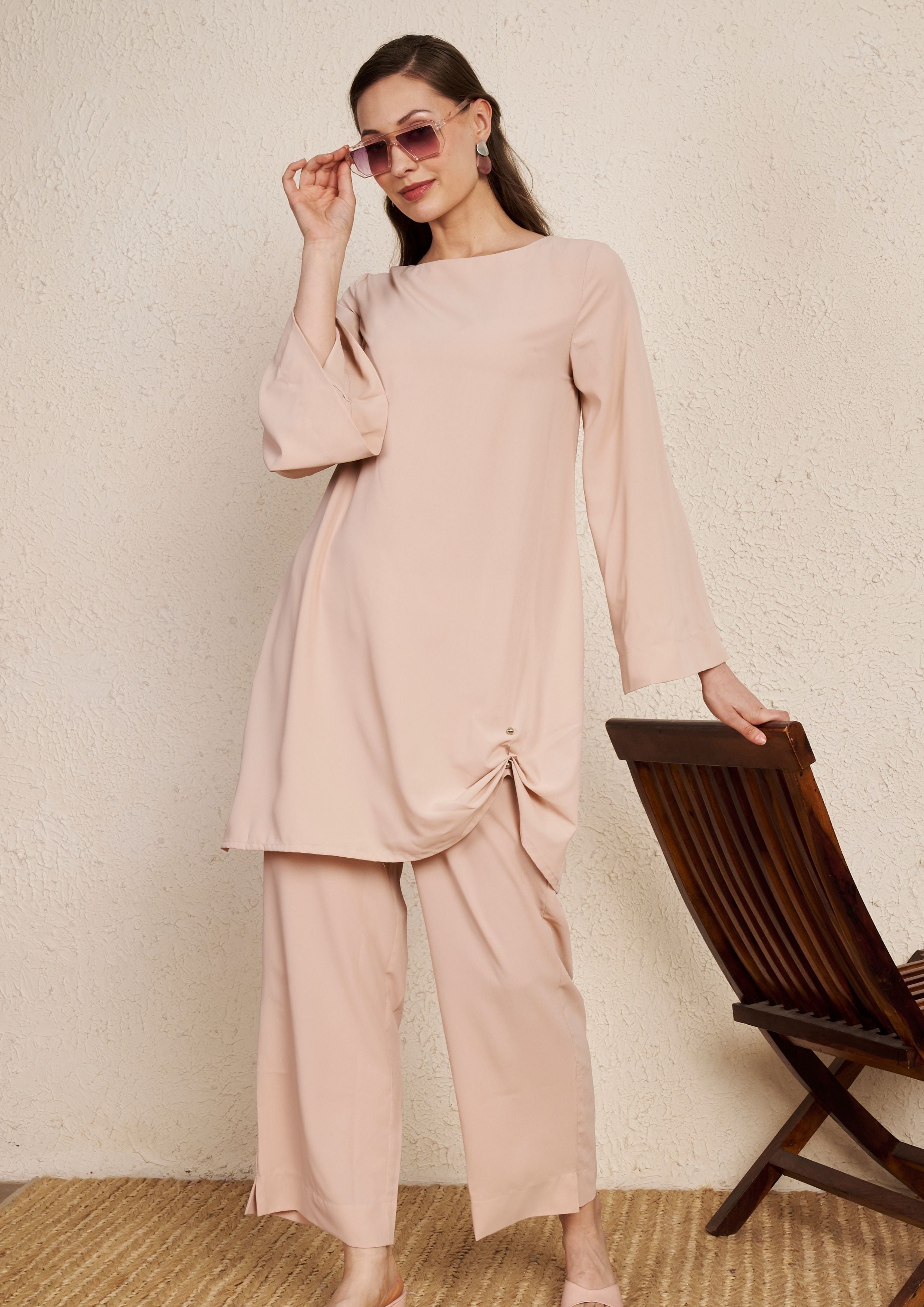 Pastel Peach Kurta Set