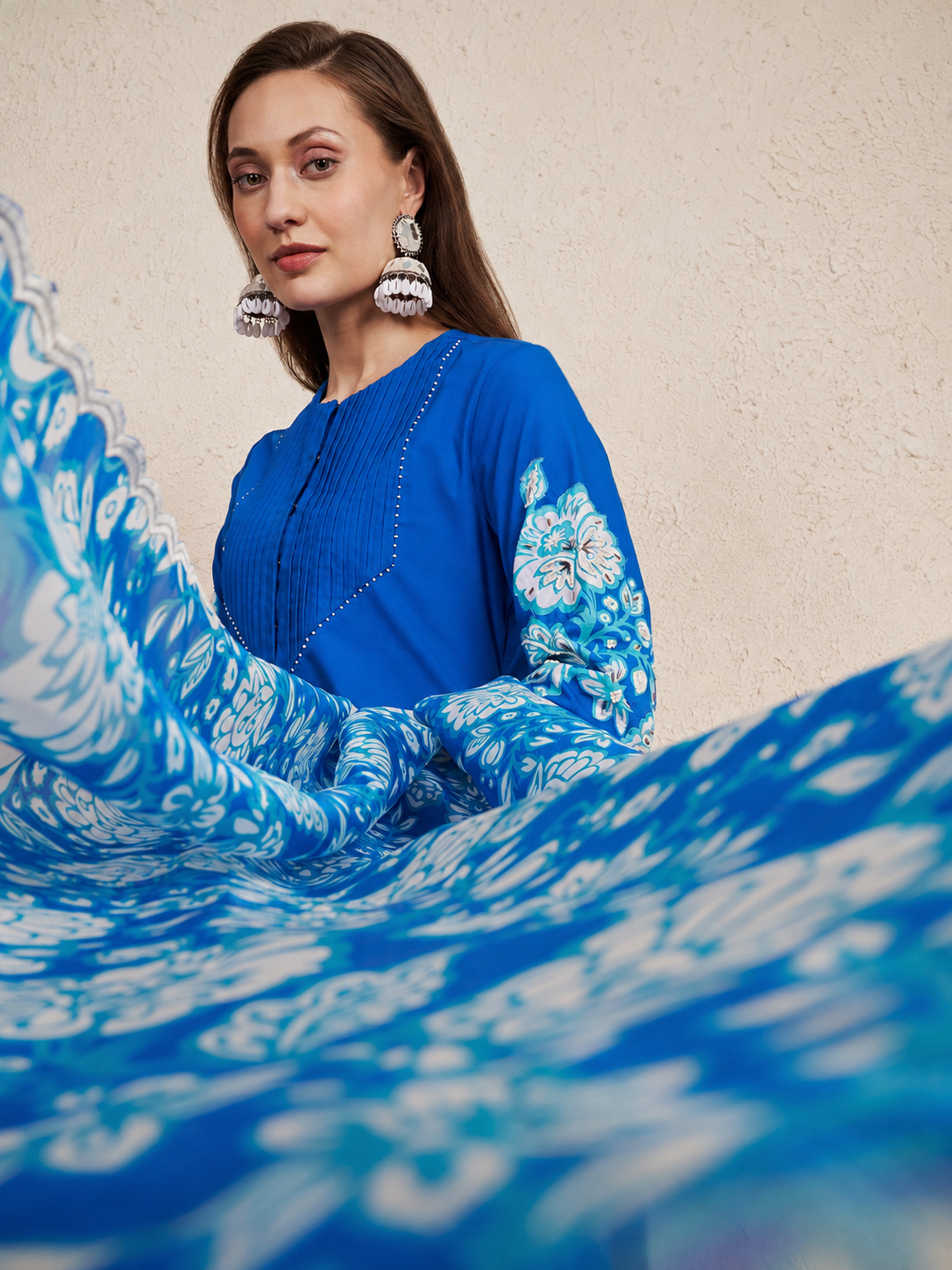Cobalt Blue Cotton Kurta Set