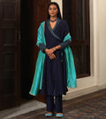 Raass Midnight Grace Embellished Handwoven Cotton Anarkali Set