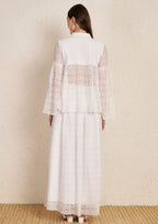 White Lace Top & Flared Skirt