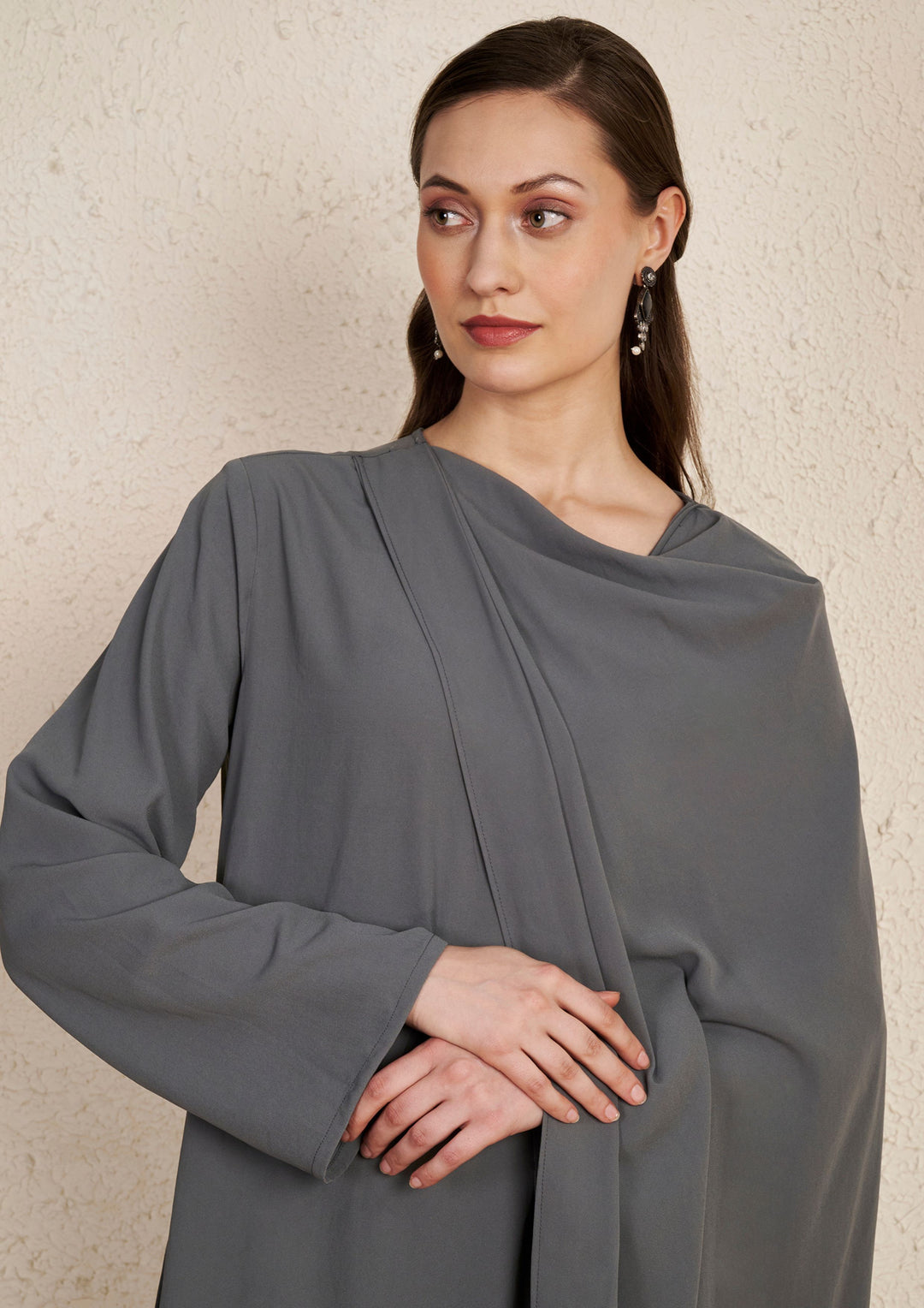 Minimal Grey Draped Kurta Set