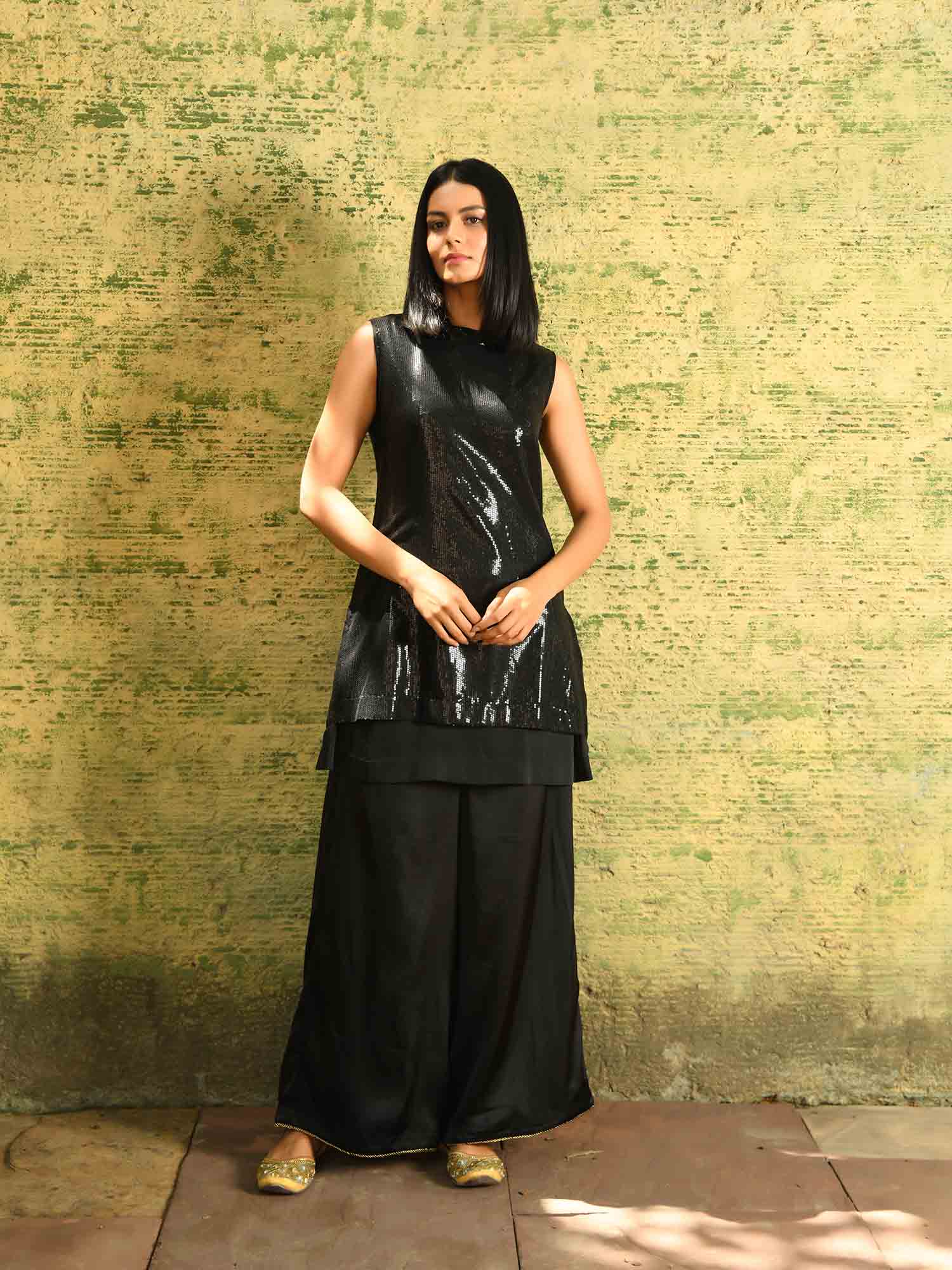 Bling & Black Kurta Set