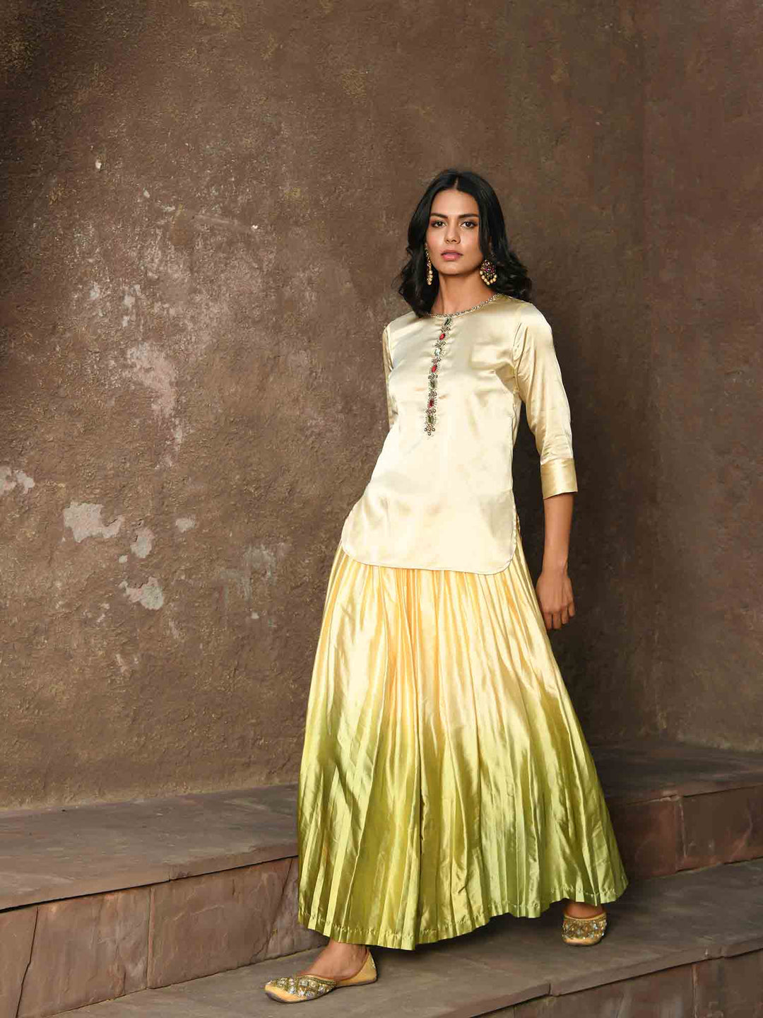 Ombre Satin Lehenga Choli