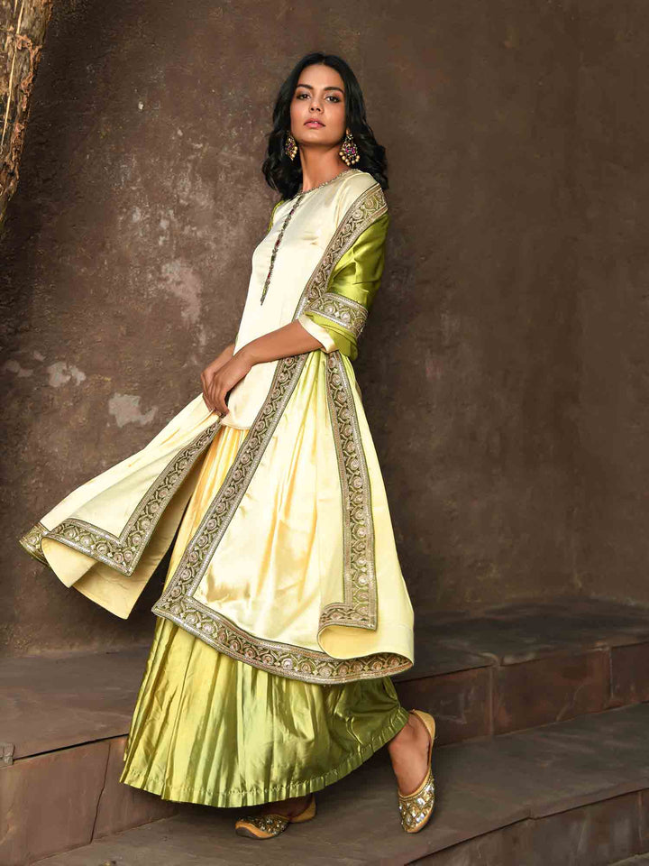 Ombre Satin Lehenga Choli