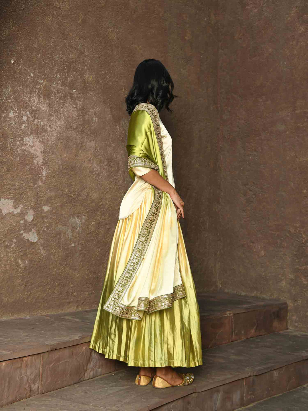 Ombre Satin Lehenga Choli