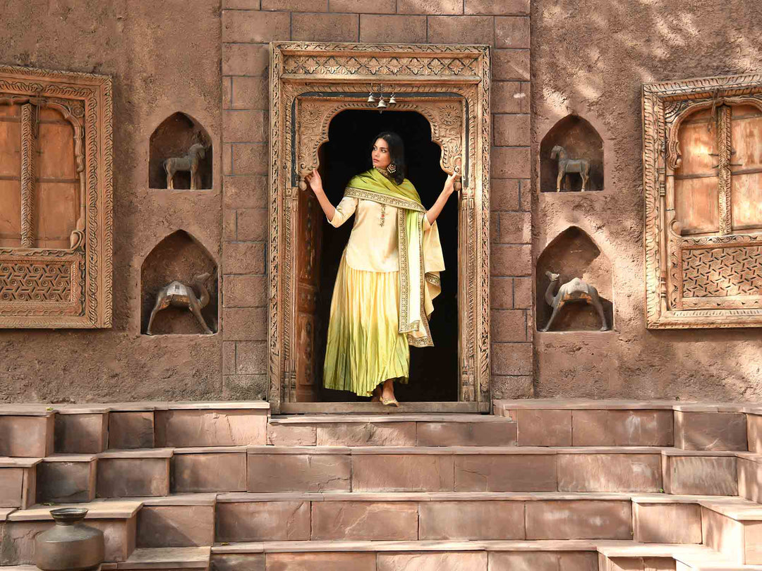 Ombre Satin Lehenga Choli