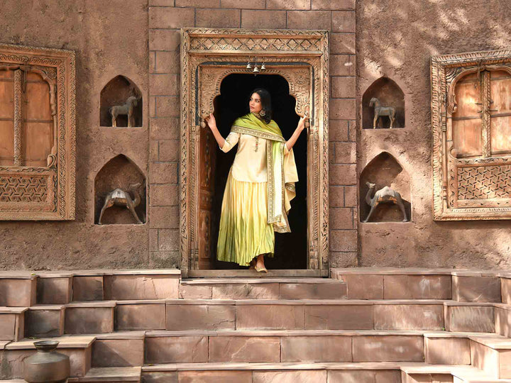 Ombre Satin Lehenga Choli