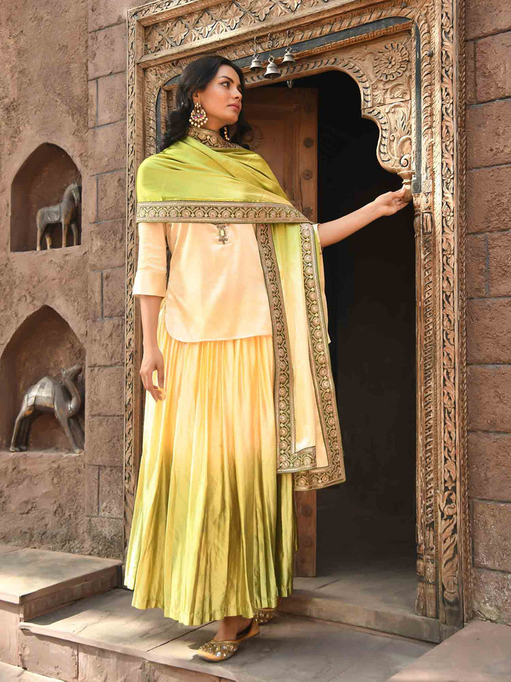 Ombre Satin Lehenga Choli