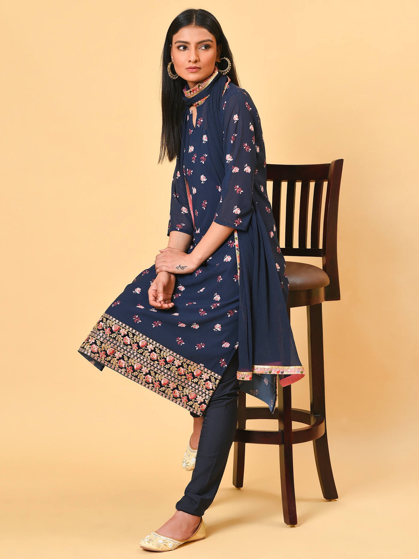 Indian ink with a modern twist kurta churidar and dupatta