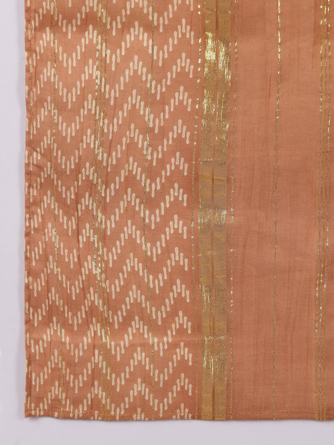 Beige Kalidaar Kurta With Churidar & Inner With Dupatta