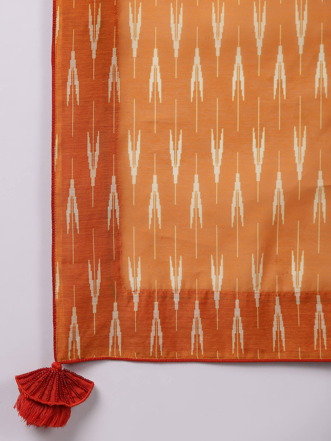 Mustard Ikat A Line Kurta And Pant With Dupatta & Camisole