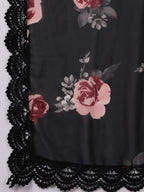 Black Short Floral Georgette Kurta Set