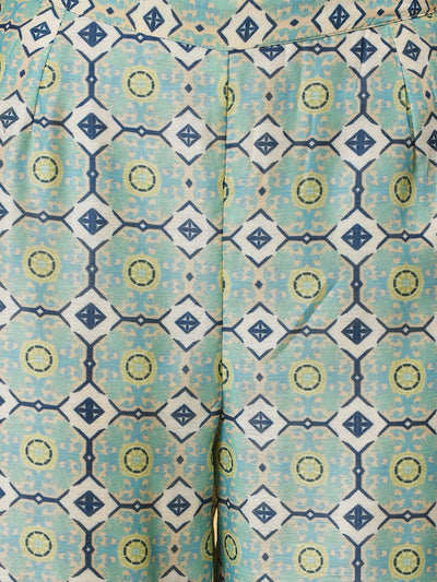 Printed Chanderi Kurta- Pant & Dupatta Set