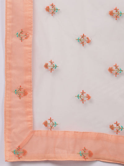 Beige Ecru Chanderi Kurta And Pant With Dupatta & Camisole