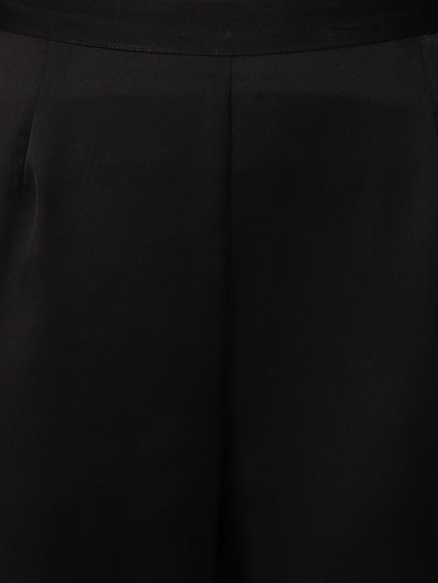 Black Short Floral Georgette Kurta And Pant With Dupatta & Camisole