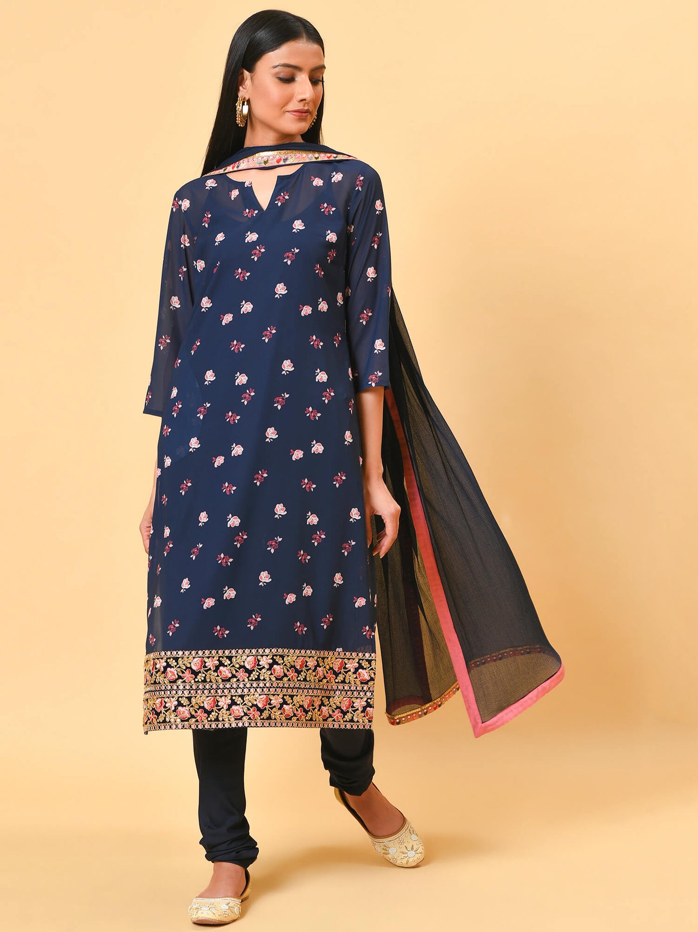 Indian ink with a modern twist kurta churidar and dupatta