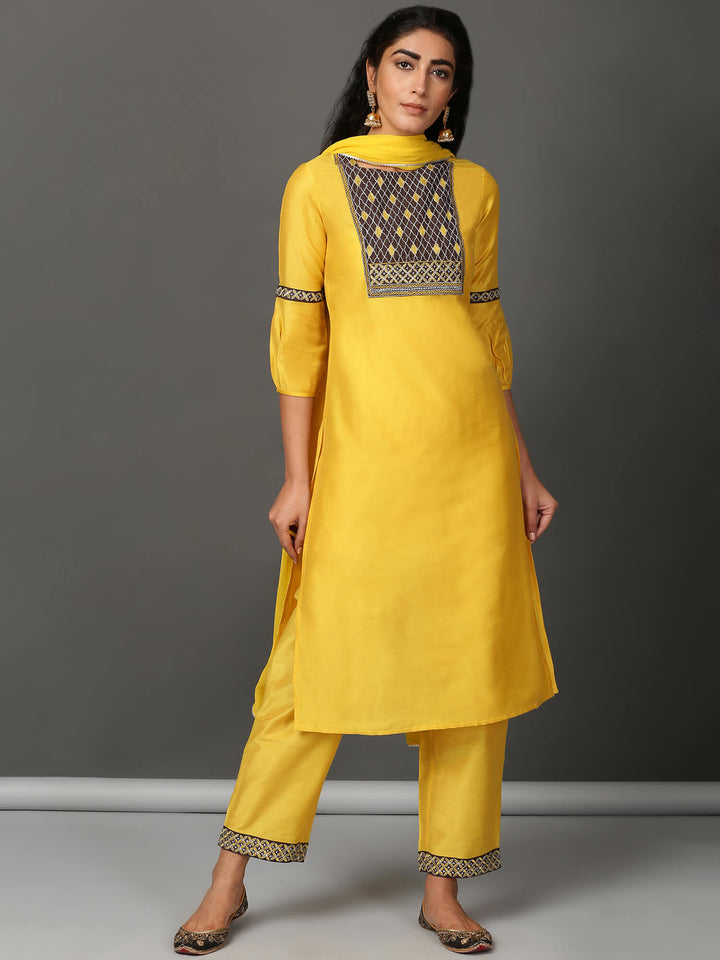 Sunburn Silk Kurta, Pant & Dupatta Set