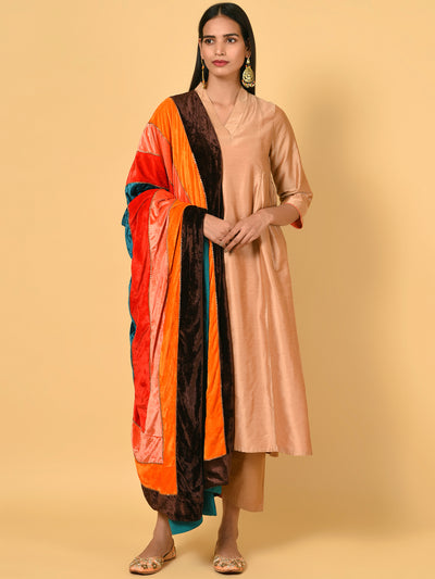 Vivid in this Kurta Pant and Dupatta ensemble