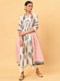 Lets surf the year with the white printed kurta pant and georgette dupatta