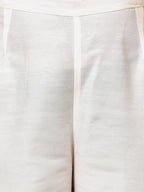 White Embroidered Kurta Pant set with Printed Dupatta