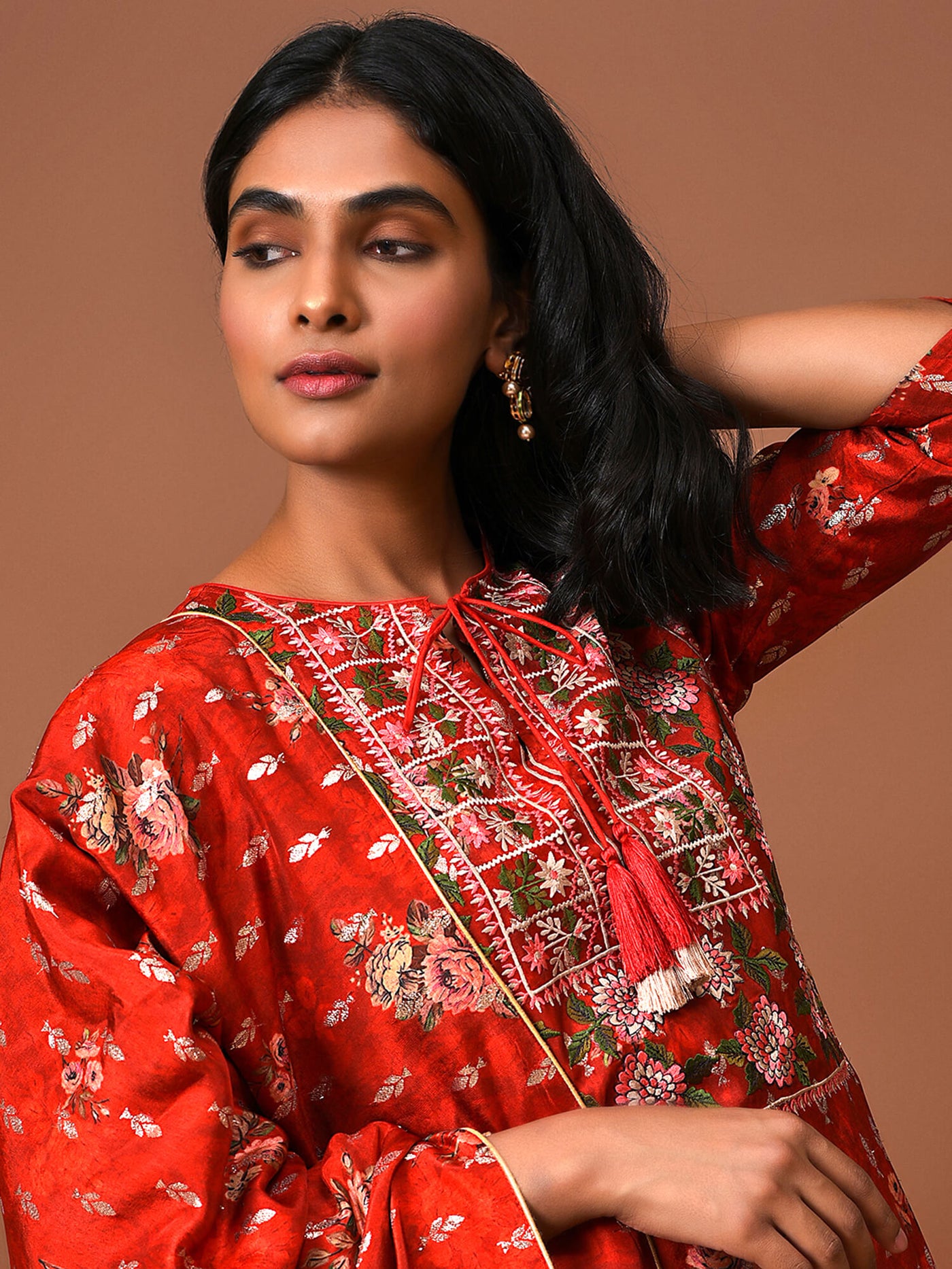 Love the Carnival of Red Kurta Pant & Dupatta Set