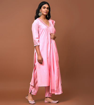 Rose Kurta Pant & Dupatta Set