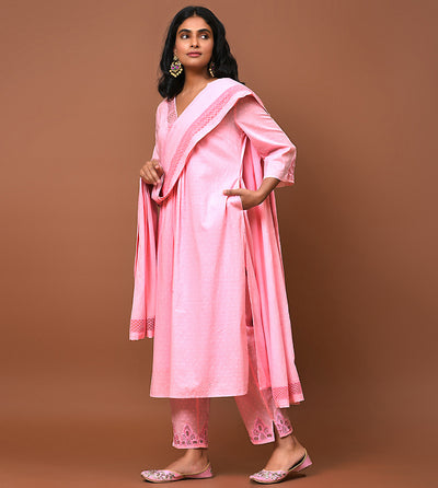 Rose Kurta Pant & Dupatta Set