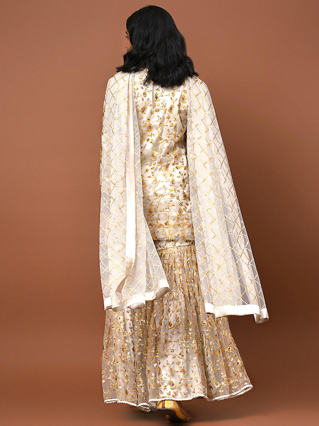 Ivory & Gold Sharara set Nuhh Ivory & Gold Sharara set Nuhh