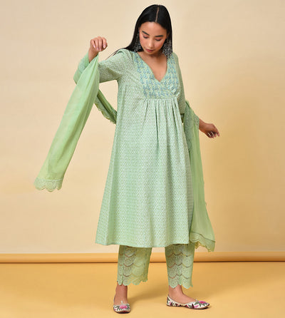 Lace and Grace Kurta Pant & Dupatta Set