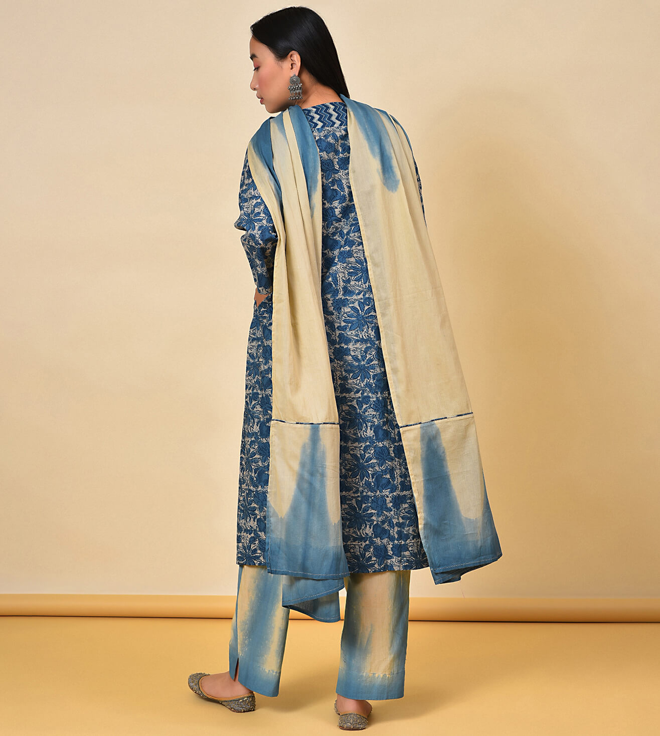 Trance Blue Kurta Pant & Dupatta Set