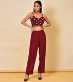 Embroidered burgundy Bralette
