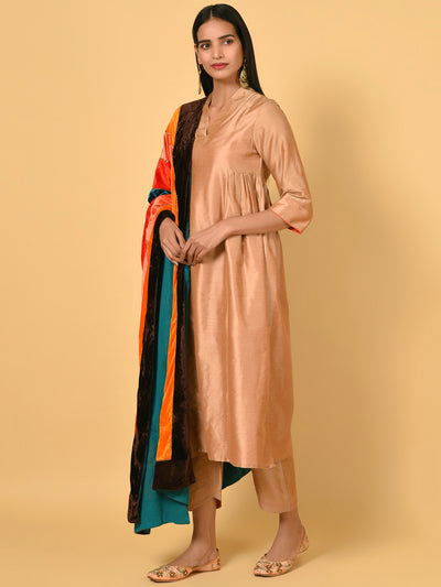 Vivid in this Kurta Pant and Dupatta ensemble