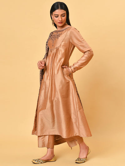 Beige Kurta Pant & Dupatta set