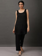 Black Short Floral Georgette Kurta Set