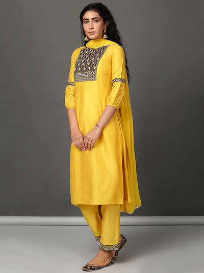 Sunburn Silk Kurta, Pant & Dupatta Set