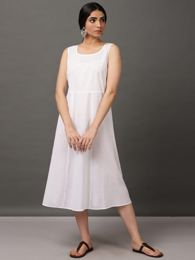 White Kota Schiffly Comfort Dress