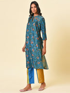 Carefree and colourful printed kurta with colour block pant
