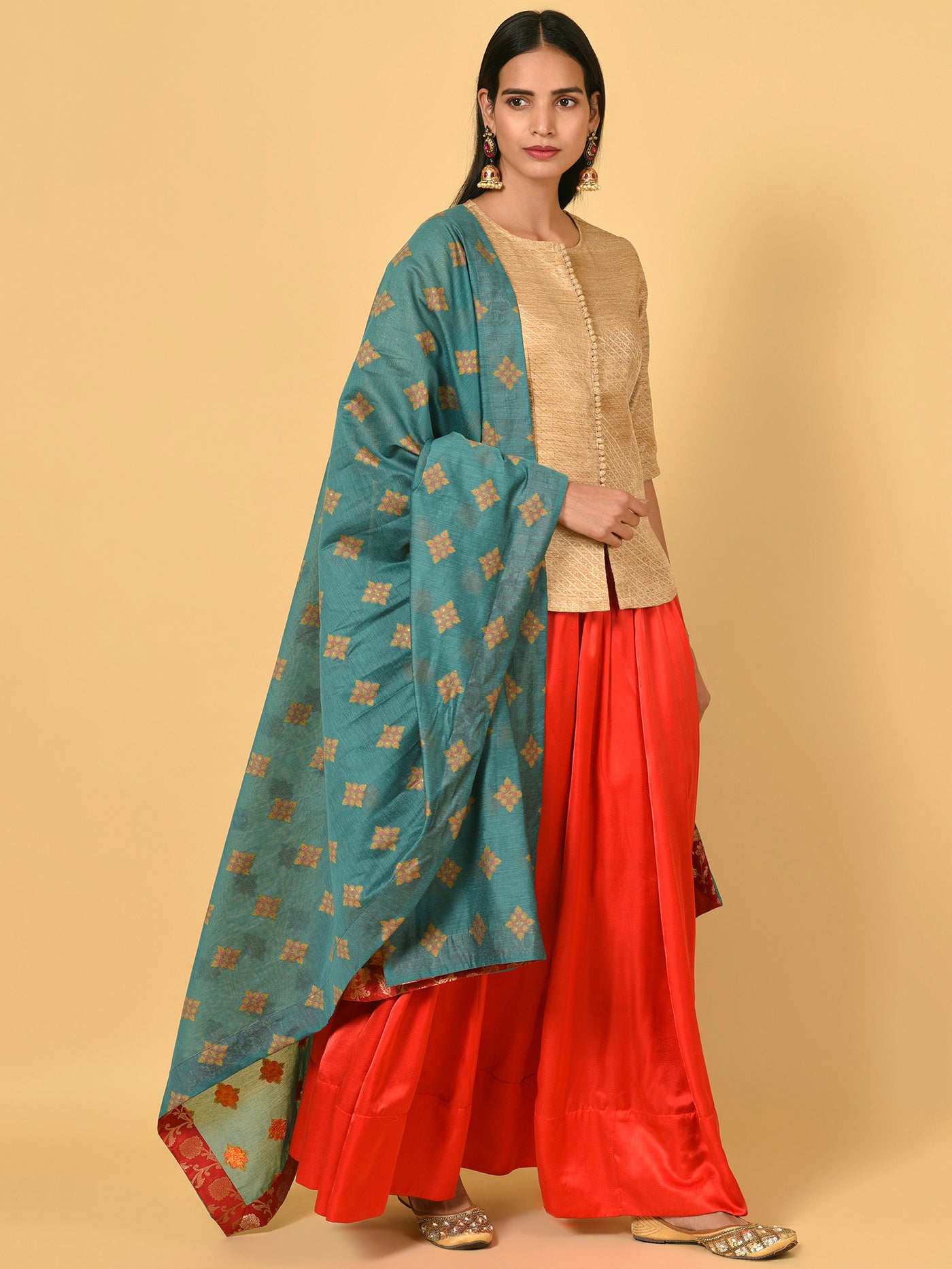 Long Cotton Top With Skirt, Red at Rs 1250/piece in Noida | ID: 19637890673