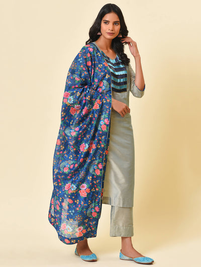 Lint Green Kurta- Pant & Dupatta Set