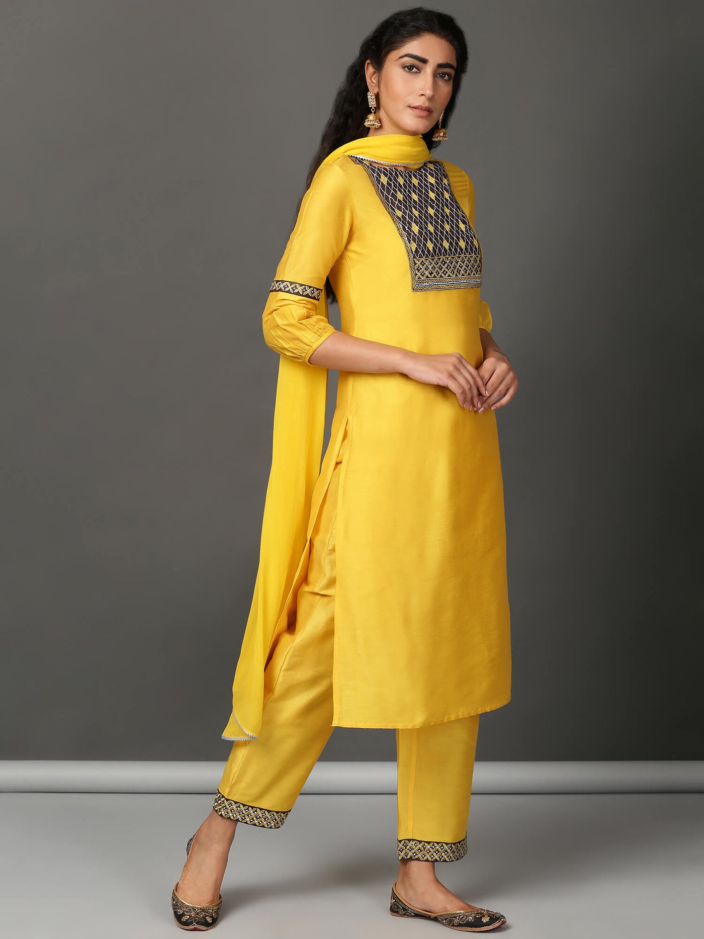 Sunburn Silk Kurta, Pant & Dupatta Set