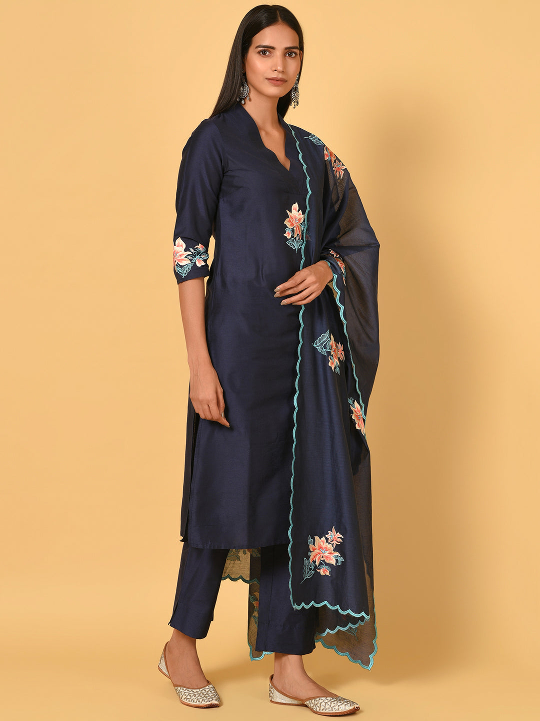 Let's toast the Midnight Kurta Pant and Dupatta set
