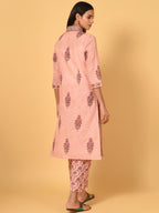 Block Printed Mughal Cotton Kurta & Pant Set