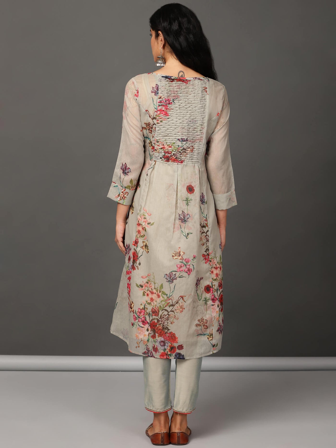Olive Chanderi Kurta & Pants Set