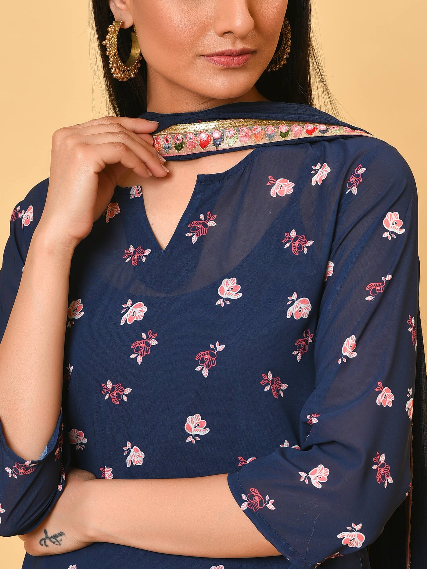 Indian ink with a modern twist kurta churidar and dupatta