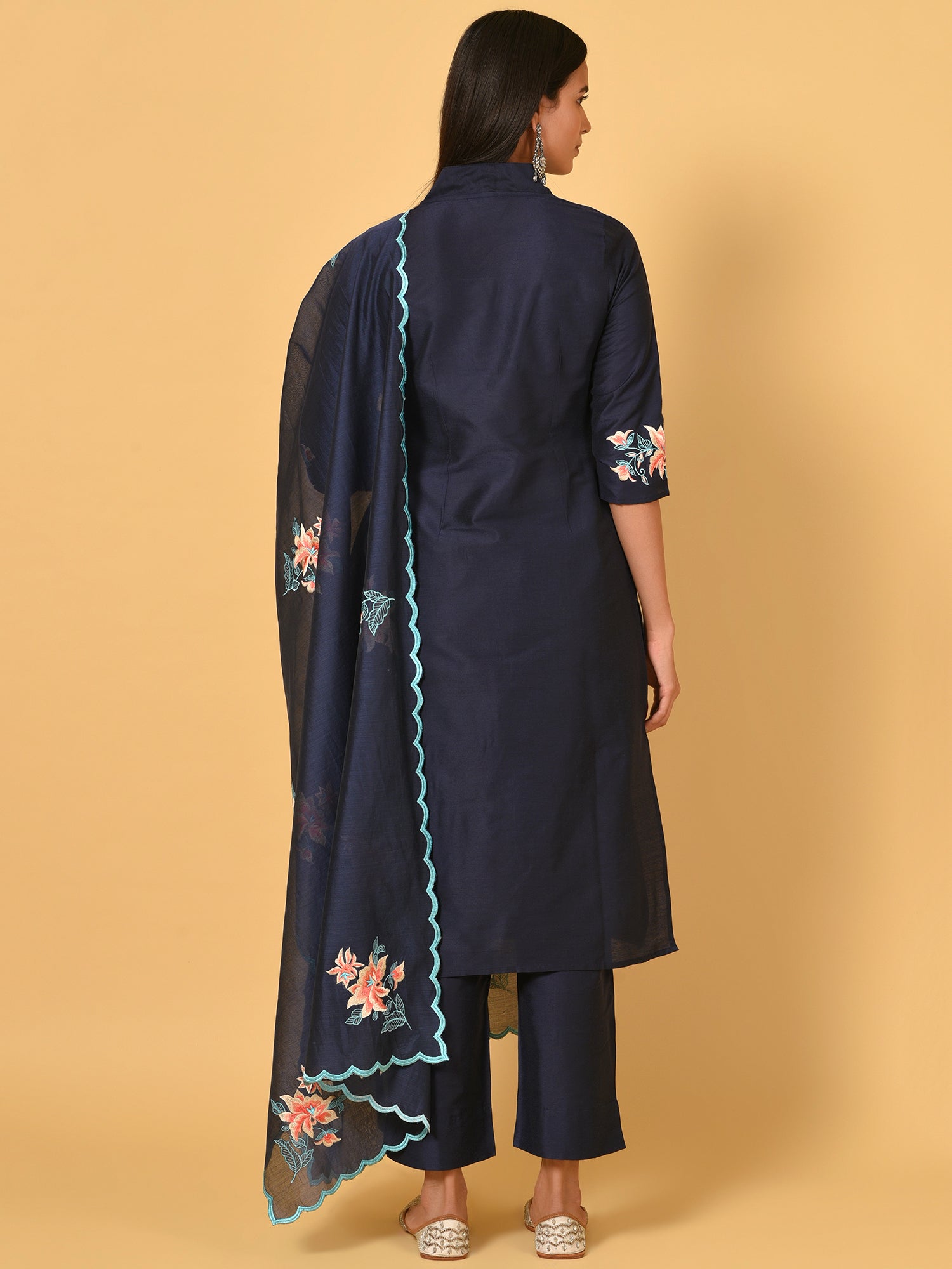 Let’s Toast Art Silk Kurta, Pant & Dupatta Set