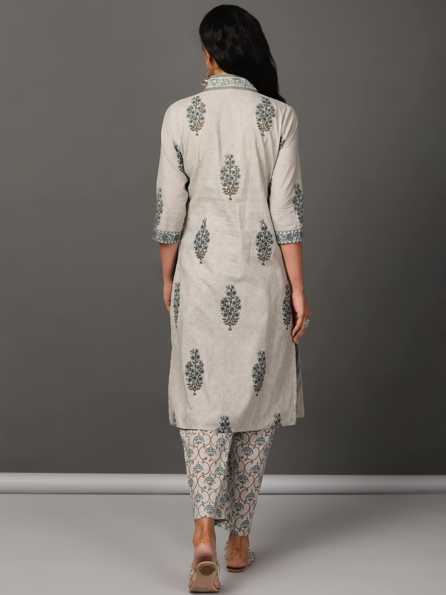 Block Printed Mughal Cotton Kurta & Pant Set