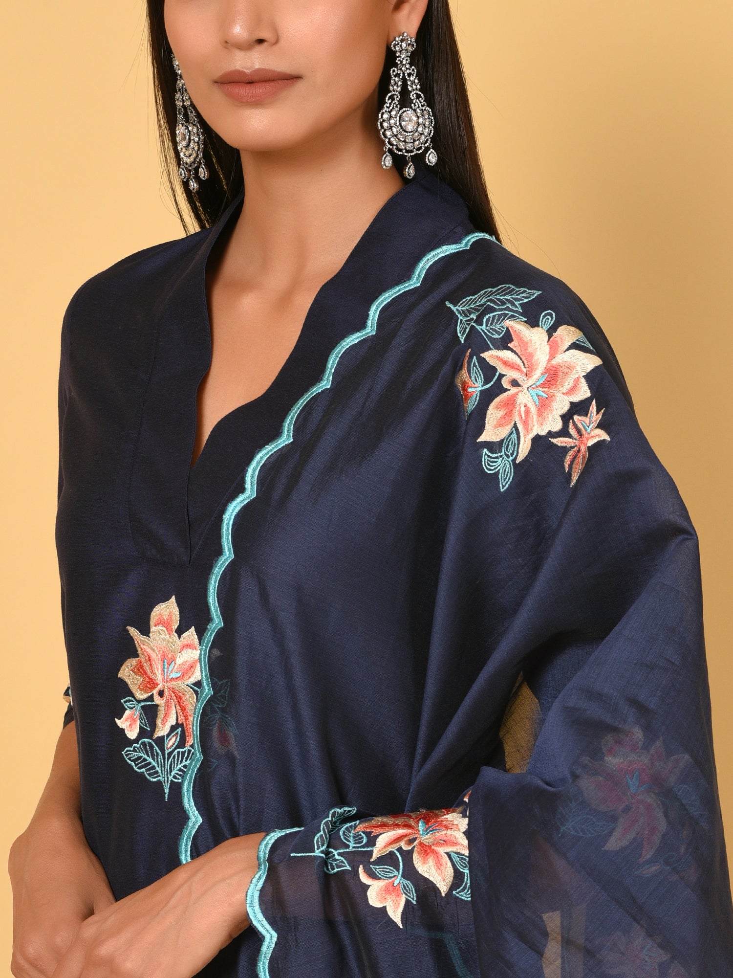 Let’s Toast Art Silk Kurta, Pant & Dupatta Set